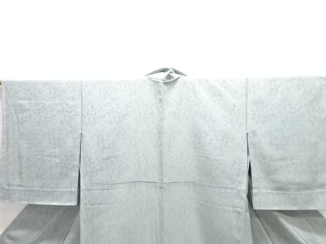  未使用品　紗透かし織　草葉模様色無地着物